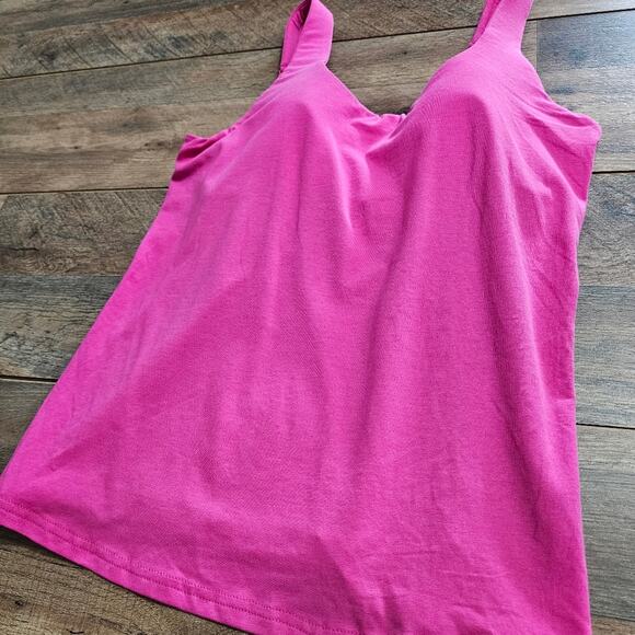 Barbie Pink T Shirt Padded Shelf Bra Sleeveless Cotton Tank Top 36B Casual Y2K - Picture 2 of 8
